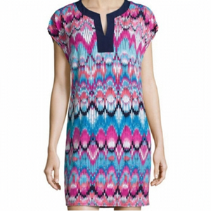 Laundry by Shelli Segal mosaic colorful tunic dress size large